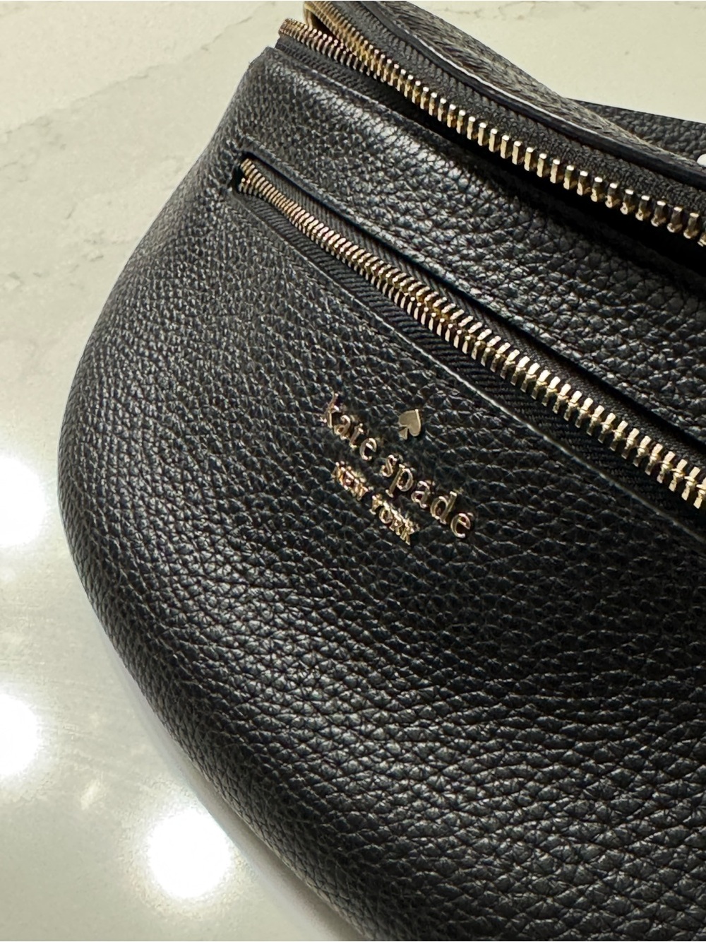 *Like New* Kate Spade Leila Black Pebble Leather Fanny Hip Belt Waist Bag - Picture 8 of 14